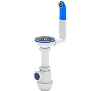 Сифон для мойки АНИ Пласт бутылочный, с жестким переливом, 3 1/2x40 нержавеющая сетка A0142 025-0397