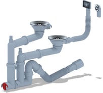 Трап АНИ Пласт горизонтальный выпуск 50, регулировка длины, с решёткой нерж.сталь, 10х10, под пл ком, h100м F3545SA15