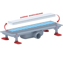 Трап пластиковый линейный с сухим выпуском АНИ Пласт 40 реш. нерж.сталь.матовая .КИЛЬ 850 TL1035