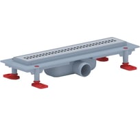 Трап пластиковый линейный с сухим выпуском АНИ Пласт 40 реш. нерж.сталь.глянец.Риф 350 TLQ1235M