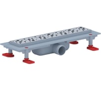 Трап пластиковый линейный с сухим выпуском АНИ Пласт 40 реш. нерж.сталь.глянец.Риф 850 TLQ1335M