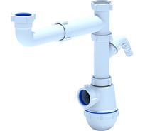 Cифон АНИ Пласт АНИ Грот 3 1/2*40 дв. одноур.смещ.с перел.и отв. с/м A7020