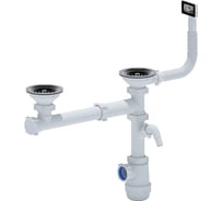 Cифон АНИ Пласт АНИ Грот 3 1/2*40 дв. одноур.смещ.с перел.и отв. с/м A7500S