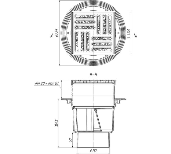 Трап вертикальный АНИ Пласт TQ1716