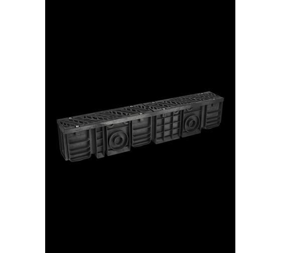 Лоток водоотводный пластиковый AQUADRENAG ЛВП Classic Plus AQD-P DN100 H202 с решеткой пластиковой QP10202-PF