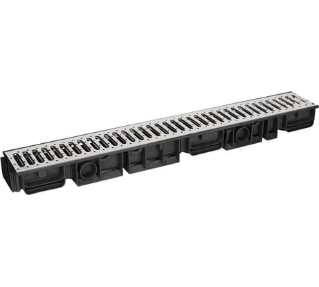 Лоток водоотводный пластиковый AQUADRENAG ЛВП Classic AQD DN100 H80 с решеткой из нержавеющей стали Q1080-N