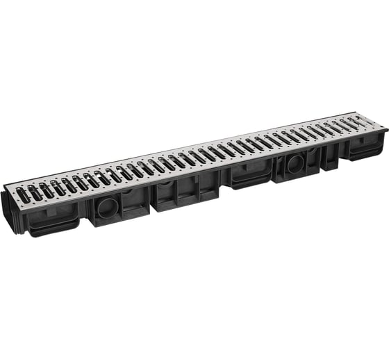 Лоток водоотводный пластиковый AQUADRENAG ЛВП Classic AQD DN100 H80 с решеткой из нержавеющей стали Q1080-N