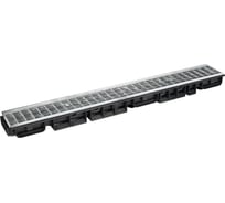 Лоток водоотводный пластиковый AQUADRENAG ЛВП Classic AQD DN100 H58 с решеткой стальной ячеистой оци Q1058-I