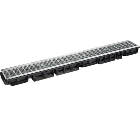 Лоток водоотводный пластиковый AQUADRENAG ЛВП Classic AQD DN100 H58 с решеткой стальной ячеистой оци Q1058-I 1