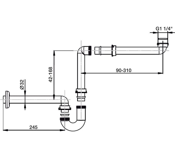 Сифон для раковины местосберегающий AQUATON 1A282705XX000