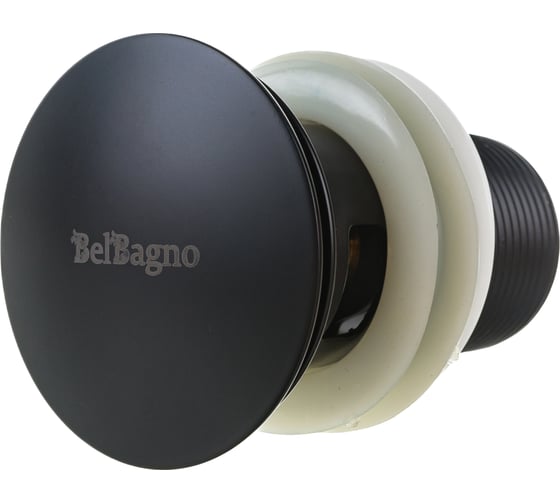 Донный клапан BELBAGNO с системой клик-клак, с переливом, черный BB-SAT-NERO