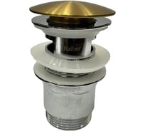 Донный клапан с переливом для раковины Raiber матовое золото RPG-50