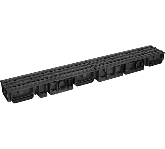 Лоток водоотводный пластиковый AQUADRENAG ЛВП Classic AQD DN100 H120 с решеткой пластиковой, кл.А15 Q10120-P 1