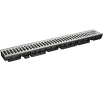 Лоток водоотводный пластиковый AQUADRENAG ЛВП Classic AQD DN100 H58 с решеткой из нержавеющей стали, Q1058-N