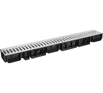 Лоток водоотводный пластиковый ЛВП Classic AQD DN100 H120 с решеткой штампованной оцинков AQUADRENAG Q10120-OН Q10120-OH