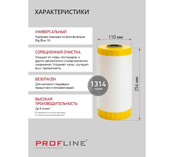 Картридж с ионообменной смолой PROFLINE ION-10BB (умягчение) УТ-00050773