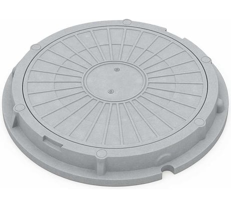 Люк садовый Millennium круглый полимерно-песчаный 1,5 т, серый — лёгкий, прочный, долговечный УТ000011368