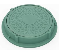 Люк садовый круглый полимерно-песчаный 1,5т зелёный лёгкий и прочный для защиты инженерных колодцев Millennium УТ000011370