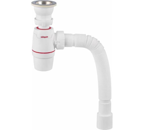 Сифон WIRQUIN NEO с выпуском 1 1/2х40 мм и гофротрубой L 800 мм., 40х40/50 мм 30987067