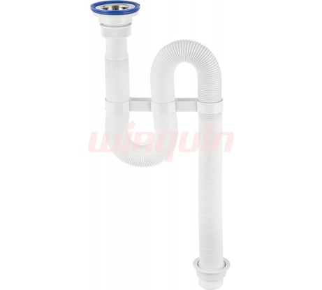 Гофрированный сифон WIRQUIN "VIR" с нержавеющей чашкой, D 63 мм 1 1/4" - D 40/50 30980314