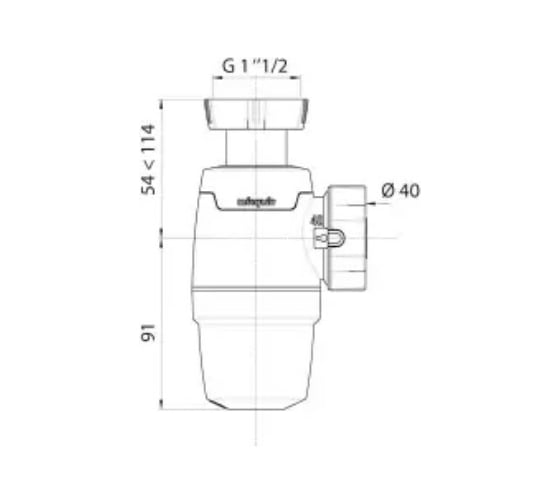 Сифон WIRQUIN NEO 1 1/2х40 мм., без выпуска 30987072