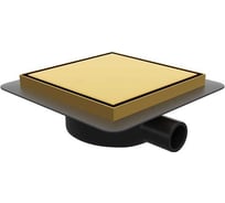Душевой трап RGW SDR-10Gb-10 квадрат, 100x100 мм, золото брашированное, 50 мм, без ножек, сифон, переходник 40/50 79211000-06
