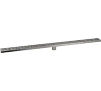 Трап САНАКС 1200х68 мм, нержавеющая сталь, линейный, вертикальный, крышка решётка узор с гидрозатвором 40452