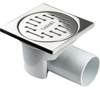 Трап пластиковый САНАКС 100х100 мм, крышка из нержавеющей стали, горизонтальный тр00013