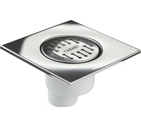 Трап пластиковый САНАКС 150х150 мм, крышка из нержавеющей стали, вертикальный тр00012