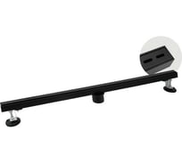 Трап САНАКС 800х32 мм, нержавеющая сталь, линейный, вертикальный, щелевой с сухим затвором, двухсторонняя решетка, цвет черный 40060