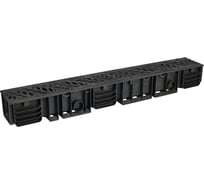Лоток водоотводный пластиковый AQUADRENAG ЛВП Classic AQD DN100 H120 с решеткой чугунной Forest и кр Q10120-CHF