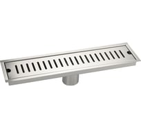 Трап линейный САНАКС 400 х 100 мм, вертикальный выпуск с гидрозатвором, с верхним бортиком, из нержавеющей стали марки SUS 304, цвет САТИН 00047