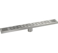 Трап САНАКС 600х68 мм, нержавеющая сталь, линейный, вертикальный, крышка - решётка узор, с гидрозатвором 40449