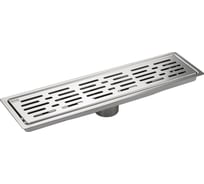 Трап из нержавеющей стали САНАКС MAK 400х100 мм, линейный, вертикальный, хромированный с сухим затвором 04441