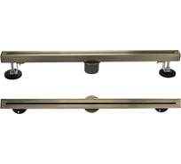 Трап САНАКС 600х32 мм, нержавеющая сталь, линейный, вертикальный, щелевой, с сухим затвором, цвет БРОНЗА 40065