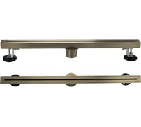 Трап САНАКС 600х32 мм, нержавеющая сталь, линейный, вертикальный, щелевой, с сухим затвором, цвет ЗОЛОТО МАТОВОЕ 40061