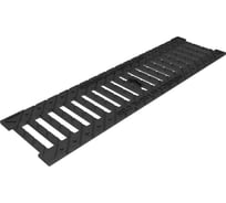 Полимерпесчаный лоток Gidrolica DN100 H65 мм с чугунной щелевой решеткой и крепежом класс С250 703506