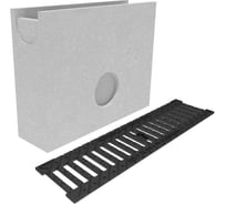 Пескоуловитель для лотка бетонного Gidrolica DN100, с чугунной щелевой решеткой кл. С250 13804506