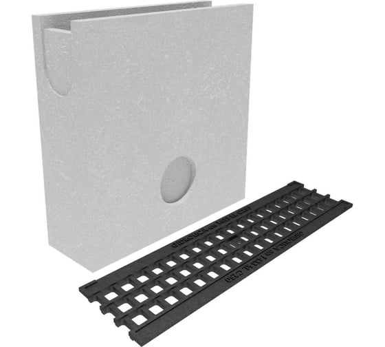 Пескоулавливающий колодец бетонный Gidrolica DN100, Н500, односекционный с чугунной ячеистой решеткой кл. С250 13039507 1