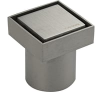 Трап Санакс 60 х 60 мм, выход 50 мм вертикальный, литая крышка, из нержавеющей стали, с сухим затвором, цвет САТИН. 1188