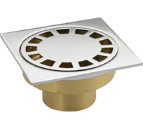 Трап Санакс латунный 150х150 мм, выход 50 мм, вертикальный, нижняя часть - бронза 00055