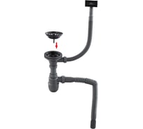 Сифон для кухонной мойки FASHUN & с переливом усиленный AS101-17