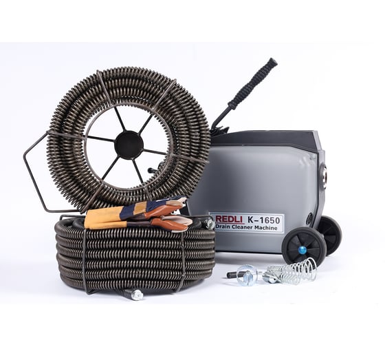 Электрическая прочистная машина REDLI до 250мм (в комплекте спирали 30мм-20м, 22мм-20м) K-1650 1