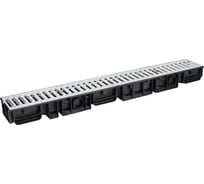 Лоток водоотводный пластиковый ЛВП Classic AQUADRENAG DN100 H80 с решеткой стальной оцинкованной Q1080-H