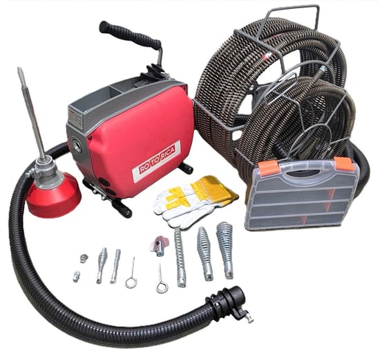 Прочистная машина Rotorica Ritter Clean 150 для труб 20-150мм, с комплектом 16-22мм принадлежностей RT.1530160 1