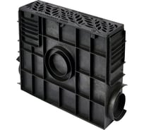 Пескоуловитель пластиковый ПП Classic AQD DN100 с решеткой пластиковой RAIN FOREST черной AQUADRENAG Q10430-PFB