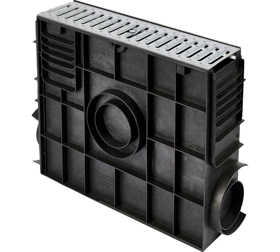 Пескоуловитель пластиковый ПП Classic AQD DN100 с решеткой штампованной оцинкованной РШО AQUADRENAG Q10430-H 1