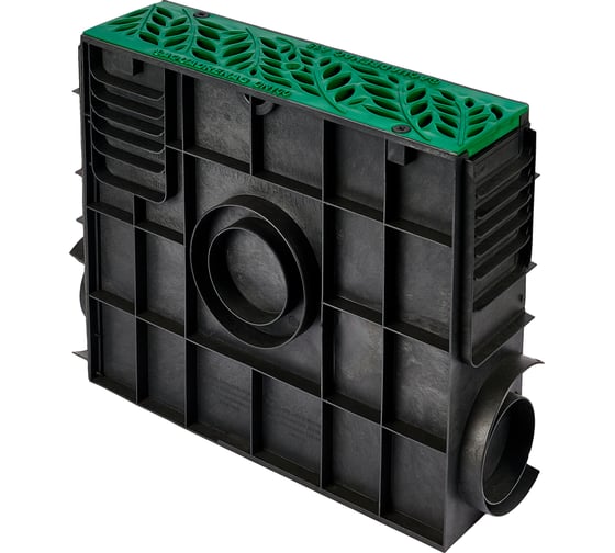 Пескоуловитель пластиковый  ПП Classic AQD DN100 с решеткой пластиковой RAIN FOREST зелено AQUADRENAG Q10430-PFG 1