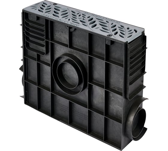 Пескоуловитель пластиковый  ПП Classic AQD DN100 с решеткой пластиковой RAIN FOREST серой AQUADRENAG Q10430-PFGr 1