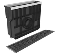 Пескоуловитель пластиковый усиленный Gidrolica DN100 H423 c пластиковой решёткой СОТЫ и крепежом класс А15 8084504/2